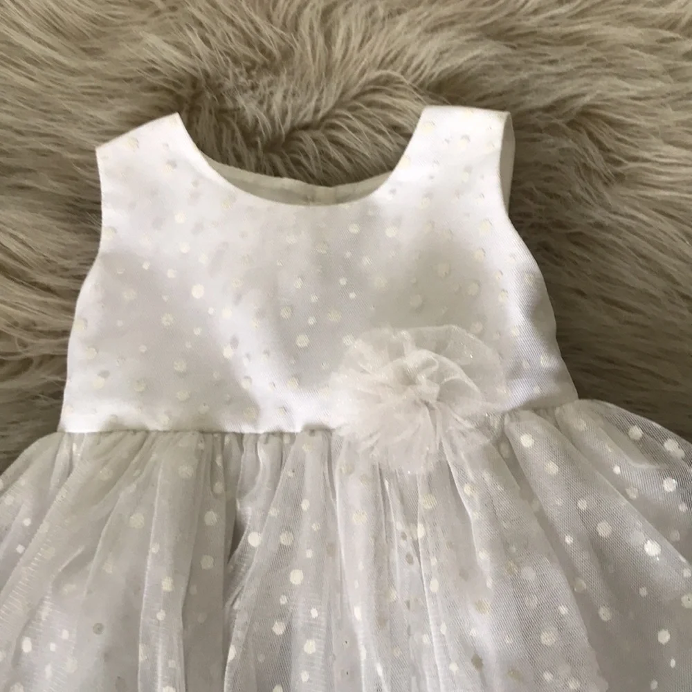 GIRLS - White Polka Dots Formal Dress